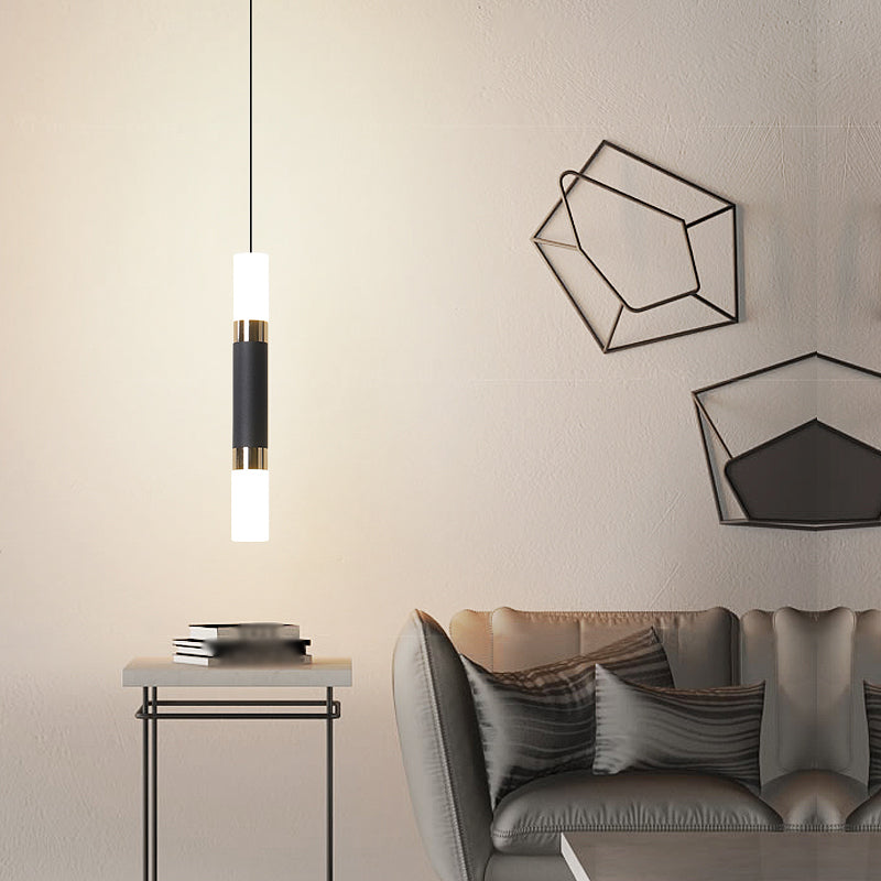 Eigentijdse LED 1-licht plafond hanger licht acryl lineaire hangende lamp voor woonkamer