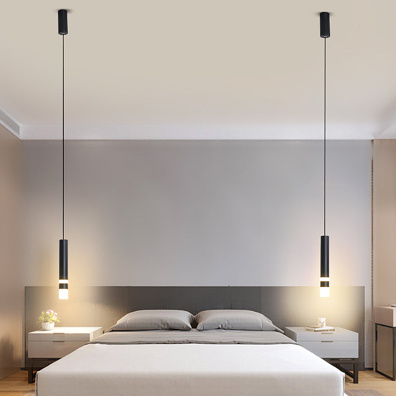 Eigentijdse LED 1-licht plafond hanger licht acryl lineaire hangende lamp voor woonkamer