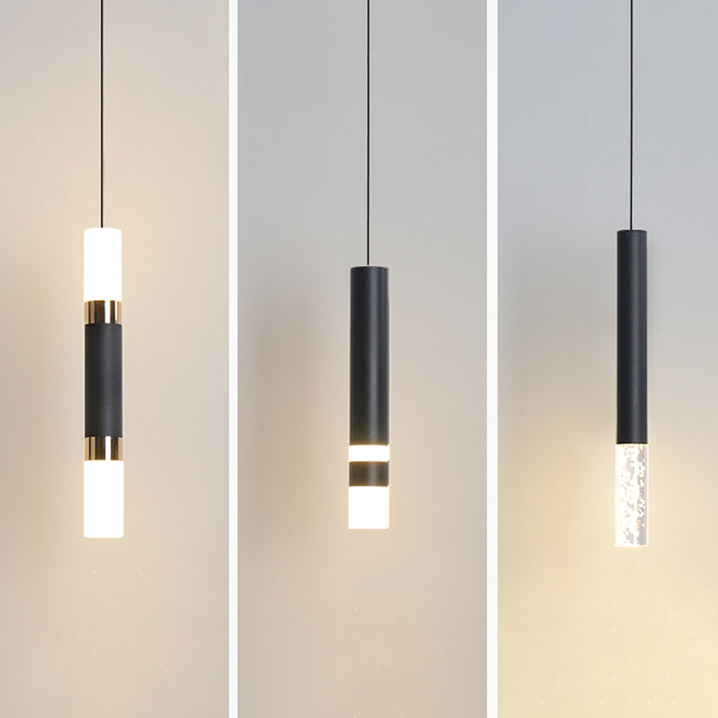 Eigentijdse LED 1-licht plafond hanger licht acryl lineaire hangende lamp voor woonkamer