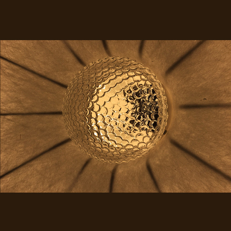 White Geometric Silk Pendant Light Nordic Modern Down Lighting for Living Room