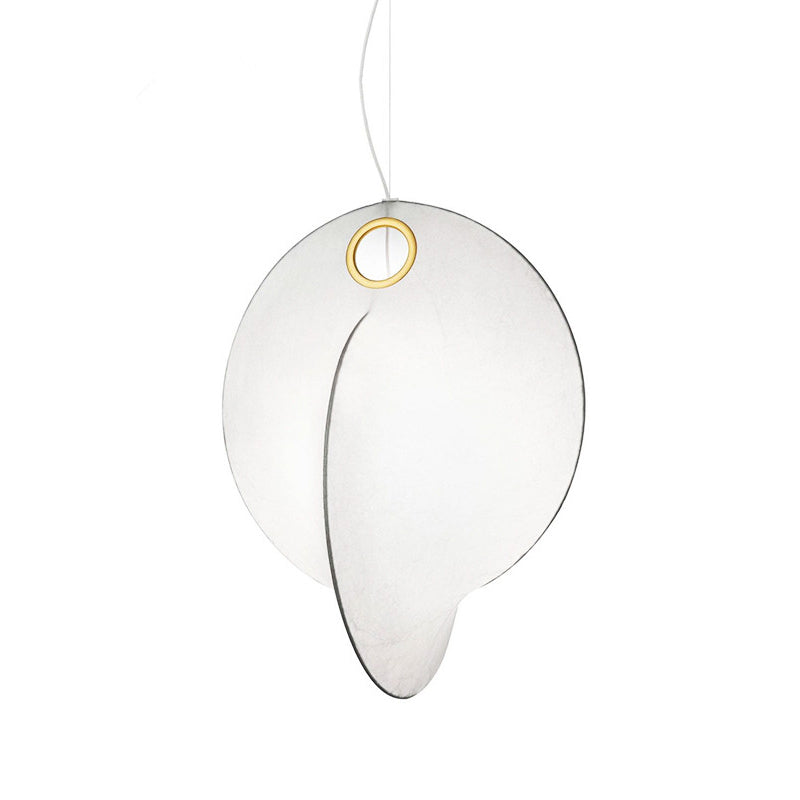 White 1-Light Nordic Designer Hanging Lamp Kit Geometric Silk Pendant for Study Room