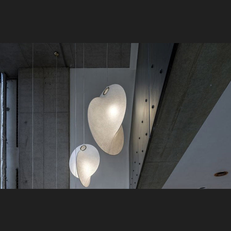 White 1-Light Nordic Designer Hanging Lamp Kit Geometric Silk Pendant for Study Room