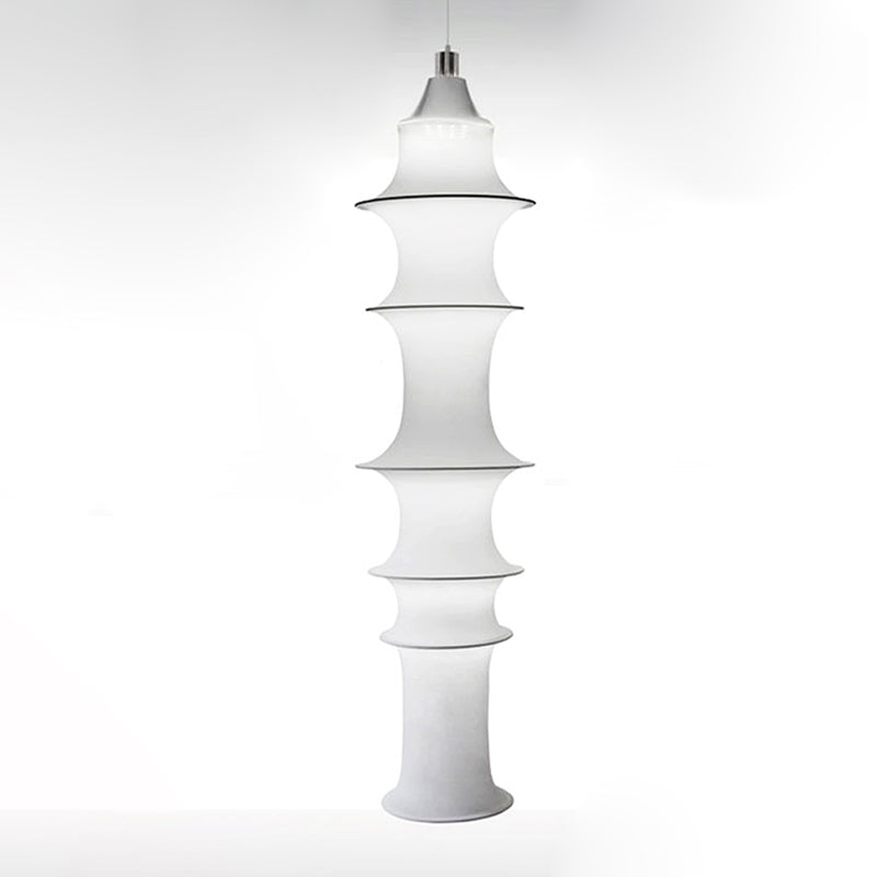 Hedendaagse witte zijden hanglamp LICHT BEWERK 1 Licht geometrisch hangend plafondlicht