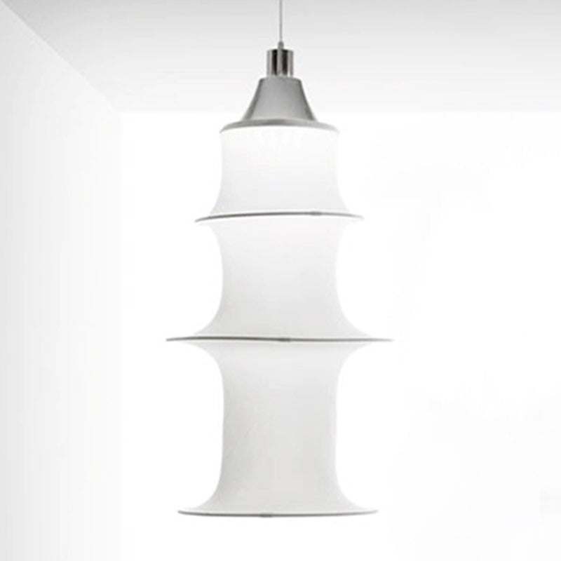 Hedendaagse witte zijden hanglamp LICHT BEWERK 1 Licht geometrisch hangend plafondlicht