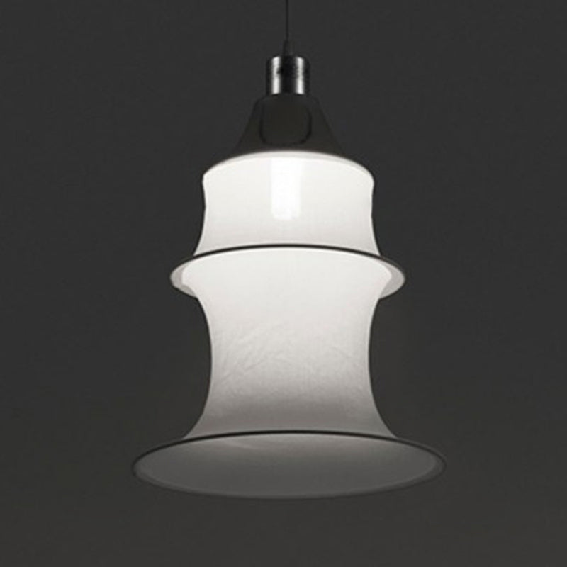 Hedendaagse witte zijden hanglamp LICHT BEWERK 1 Licht geometrisch hangend plafondlicht