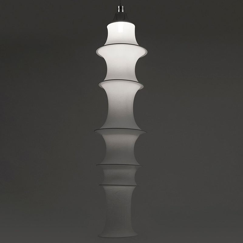 Hedendaagse witte zijden hanglamp LICHT BEWERK 1 Licht geometrisch hangend plafondlicht