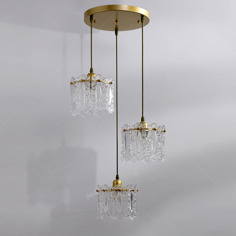 Gold Glass Pendant Lighting Fixtures Minimalism Ceiling Pendant for Dining Room