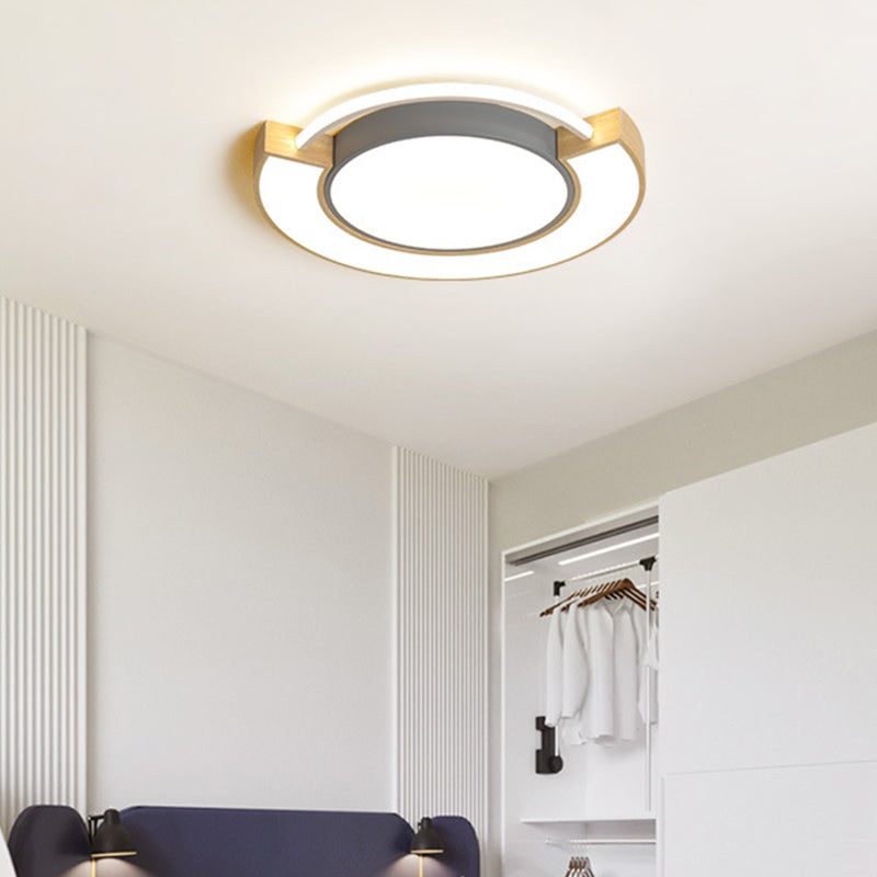 16.5"/20.5" Dia Acrylic Round Flush Mount Fixture Modernist LED Grey/Green Flush Light in White/Warm Light