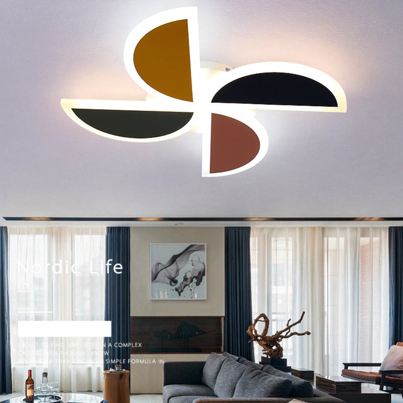 Windmill Metal Ceiling Light Fixture Nordic Style LED Multi-Color Ceiling Mounted Light
