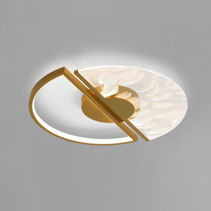 Aluminium Circulaire LED Ceiling Light in Modern Creative Style Acrylic Feather Flush Mount