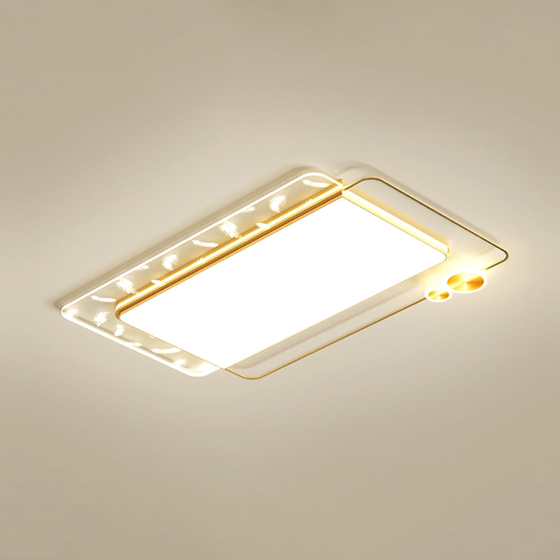 Geometric Feather LED Flush Mount in Modern Creative Style Iron Ceiling Light with Acrylic Shade