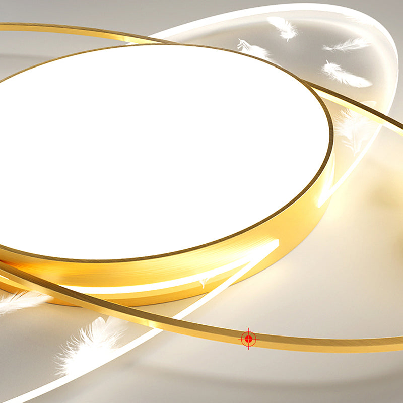 Geometric Feather LED Flush Mount in Modern Creative Style Iron Ceiling Light with Acrylic Shade