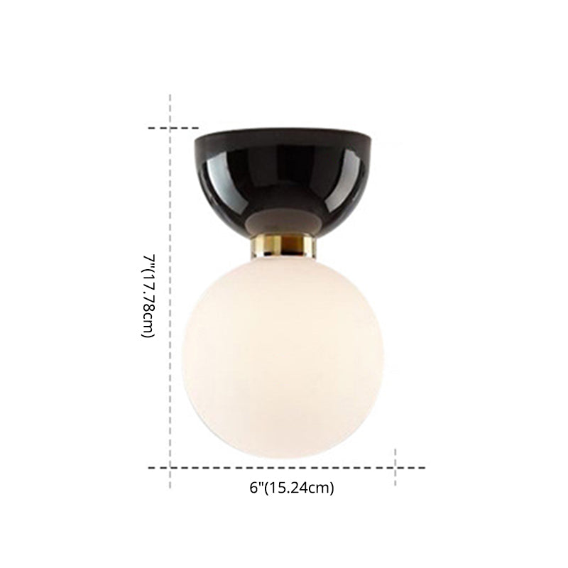 Globe semi-inbouwlamp Ultramoderne melkglazen plafondlampen voor de woonkamer
