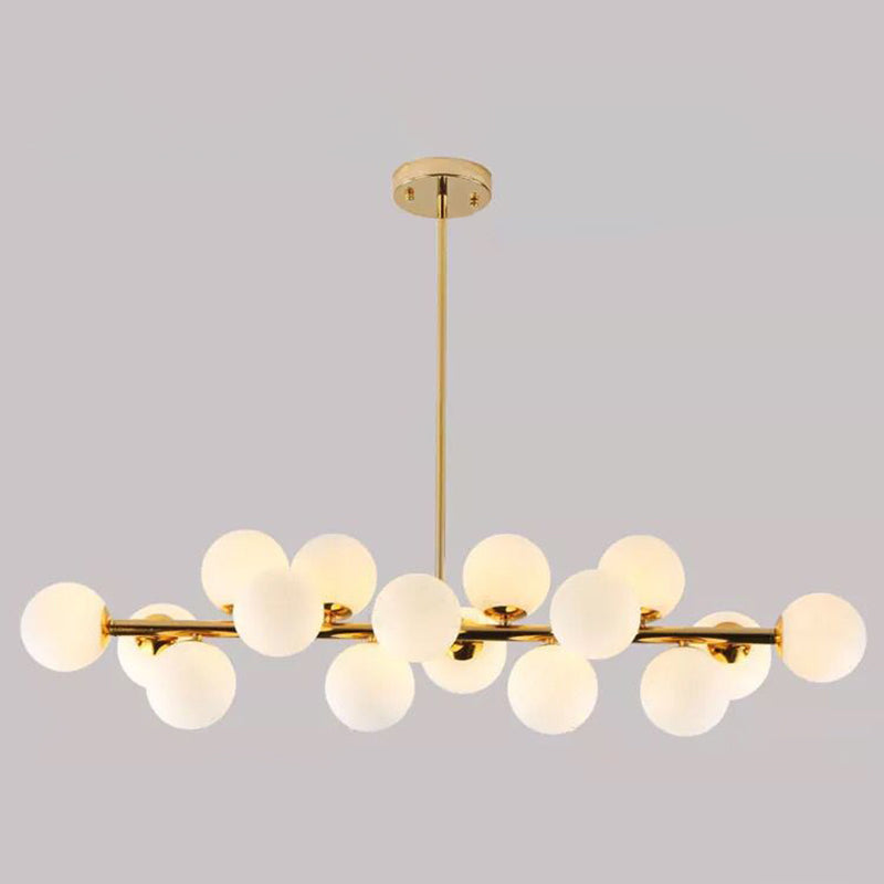 Ball-Shaped Island Chandelier Light Minimalist Style Glass Island Lighting Fixture