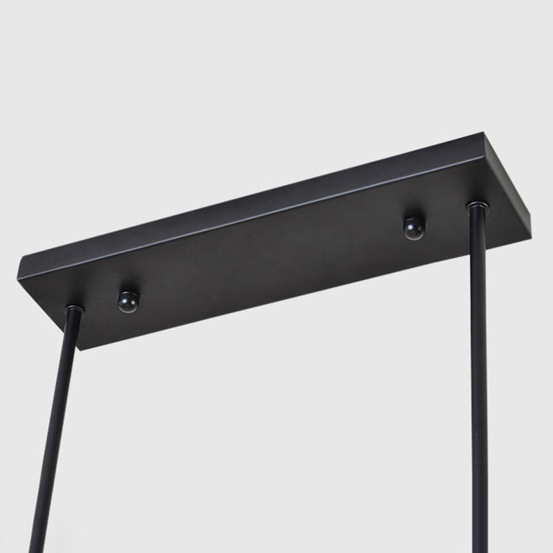 Sala da pranzo isola lampada a piede a sospensione in stile Nordic Black Island con tonalità in vetro cono