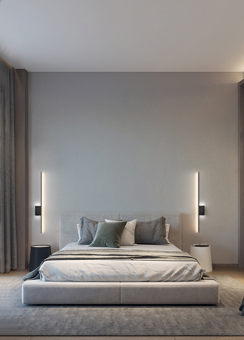 Lámpara de lámpara de montaje de pared lineal moderna lineal lámpara de pared de 1 luces para dormitorio