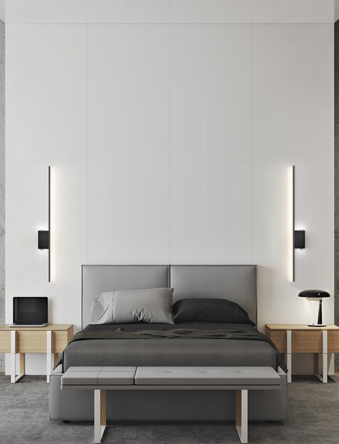 Lámpara de lámpara de montaje de pared lineal moderna lineal lámpara de pared de 1 luces para dormitorio