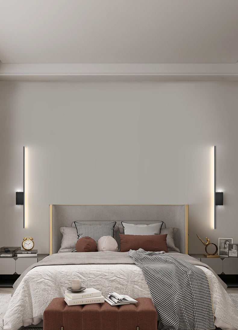 Lámpara de lámpara de montaje de pared lineal moderna lineal lámpara de pared de 1 luces para dormitorio