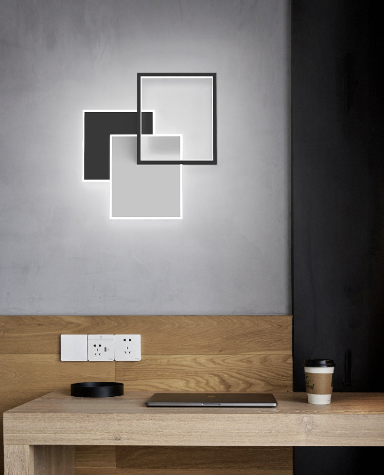 Zwart eigentijdse metalen LED-wand gemonteerd verlichting 1-licht wandkandelaar voor slaapkamer