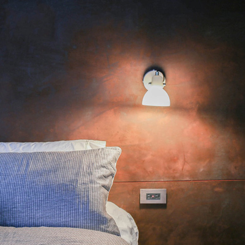 Contemporary Armed Wall Mounted Light Fixture 1-Light Glass Sconce Light for Bedroom