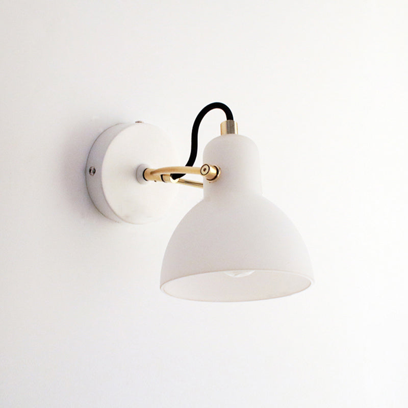 Contemporary Armed Wall Mounted Light Fixture 1-Light Glass Sconce Light for Bedroom