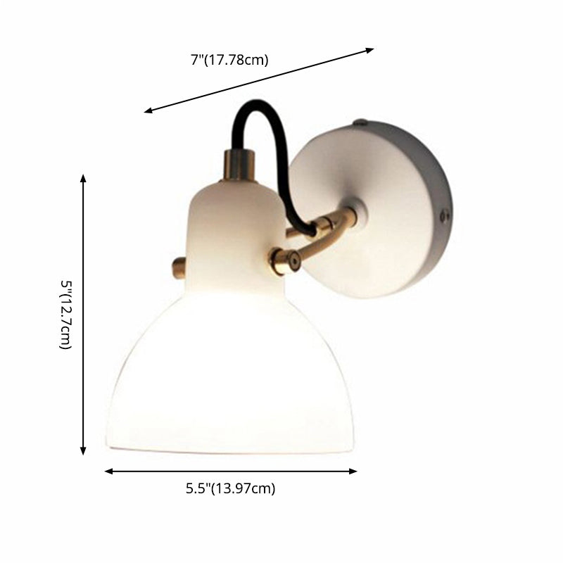 Contemporary Armed Wall Mounted Light Fixture 1-Light Glass Sconce Light for Bedroom
