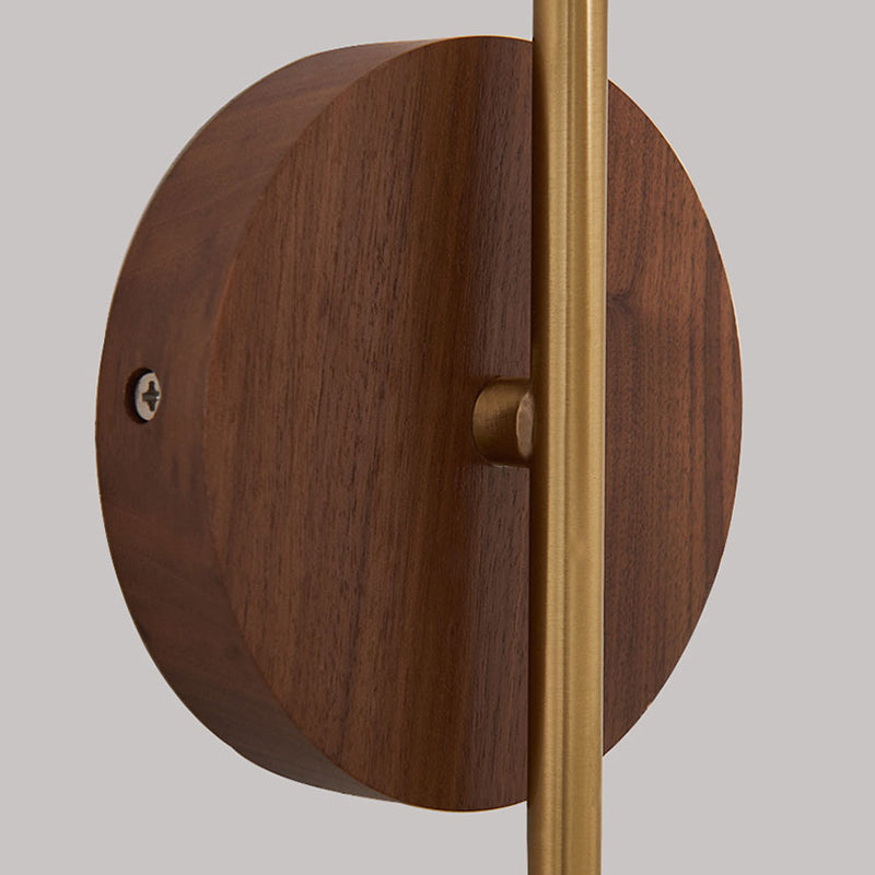 Globe Wood Wall Lamp 1-Light Contemporary Glass Armed Wall Mount Lamp for Bedroom