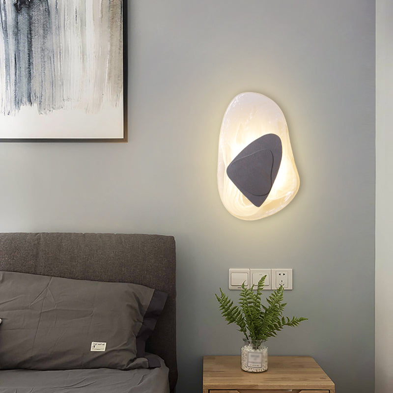 Illuminazione a parete di vetro contemporanea a 1 luce geometrica di sconde per soggiorno