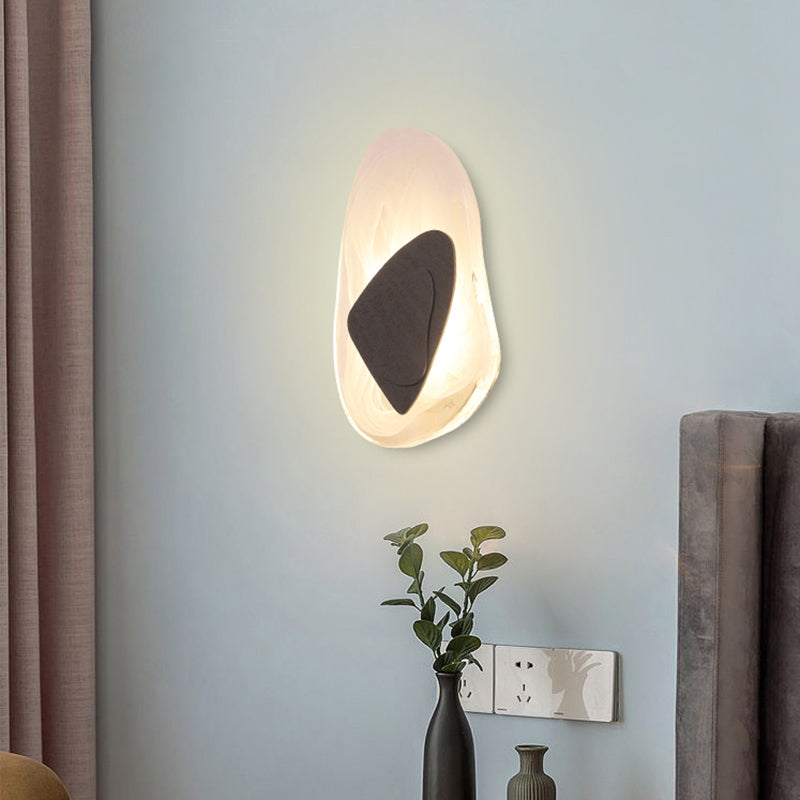 Illuminazione a parete di vetro contemporanea a 1 luce geometrica di sconde per soggiorno