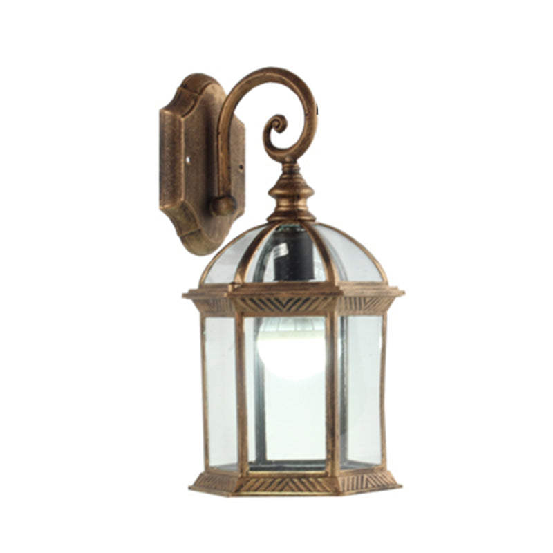 Zylinder klarer Glaswandhalterung 1-Licht Vintage Außenwandbeleuchtung