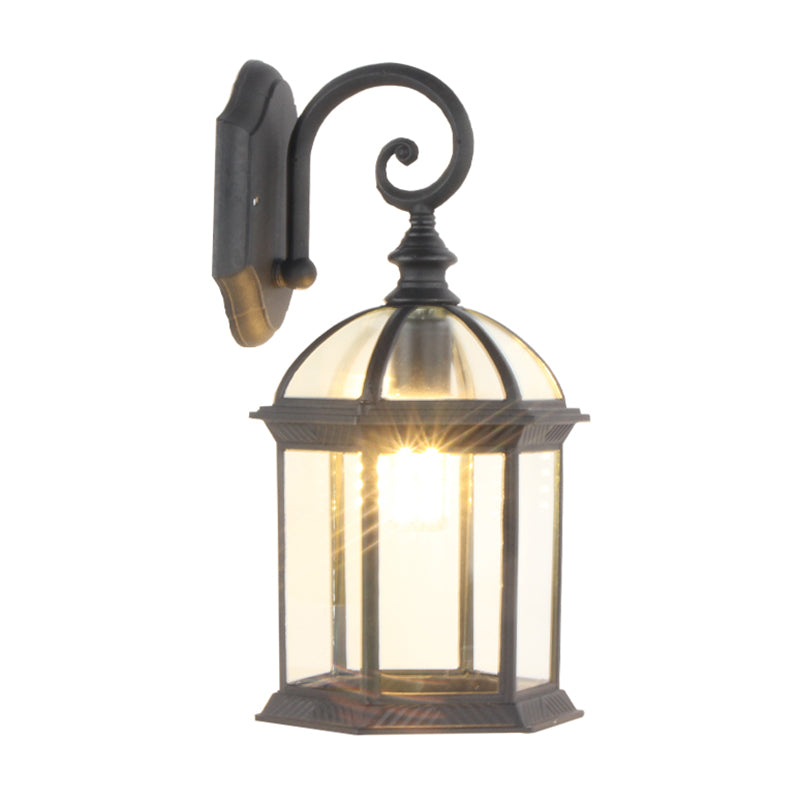 Zylinder klarer Glaswandhalterung 1-Licht Vintage Außenwandbeleuchtung