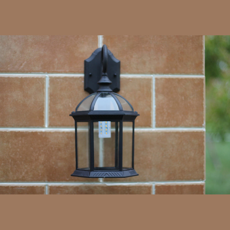 Cylinder Clear Glass Wall Mount Lamp 1-Light Vintage Outdoor Wall Lighting Fixture