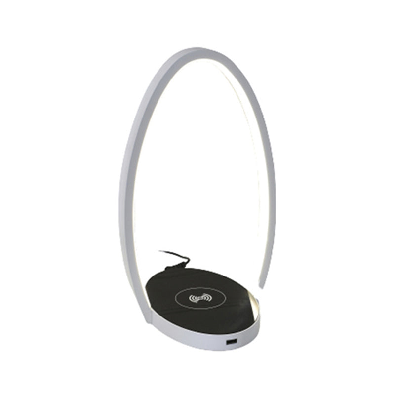 Chargeur sans fil en forme d'oeuf lampe à LEM nordique Métal Métal Lumière de nuit en blanc