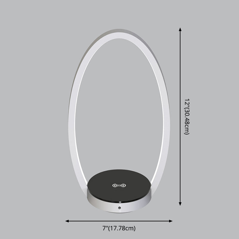 Chargeur sans fil en forme d'oeuf lampe à LEM nordique Métal Métal Lumière de nuit en blanc