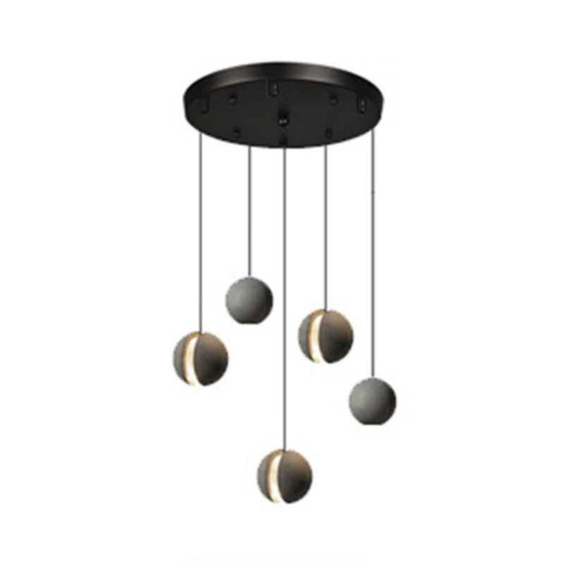 Modern Simplicity Round Ceiling Chandelier Cement Hanging Light for Living Room