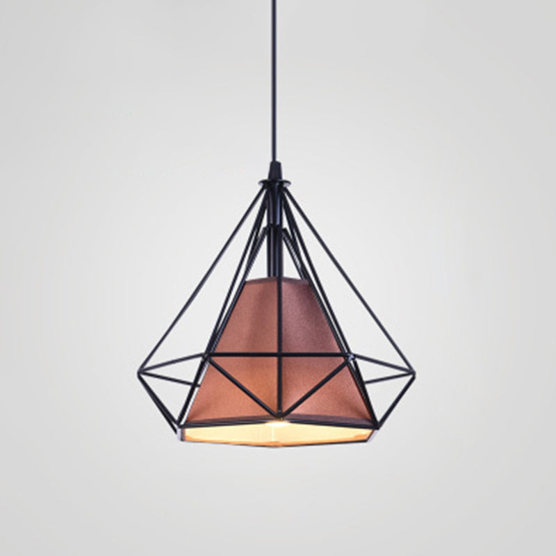 1 pendentif en diamant léger pendentif de plafond en métal industriel avec cordon suspendu pour restaurant