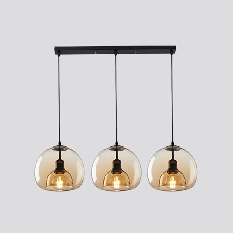 Modern Simplicity Round Cluster Pendant Light Glass Hanging Light for Living Room