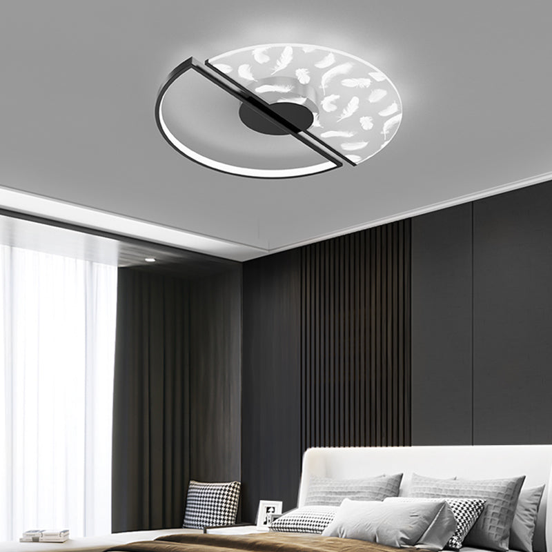Aluminium Feather LED Flush Mount in Modern Creative Style Iron Ceiling Light with Acrylic Shade
