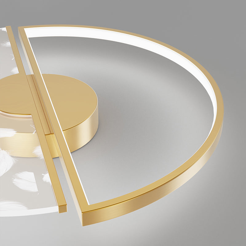 Aluminium Feather LED Flush Mount in Modern Creative Style Iron Ceiling Light with Acrylic Shade