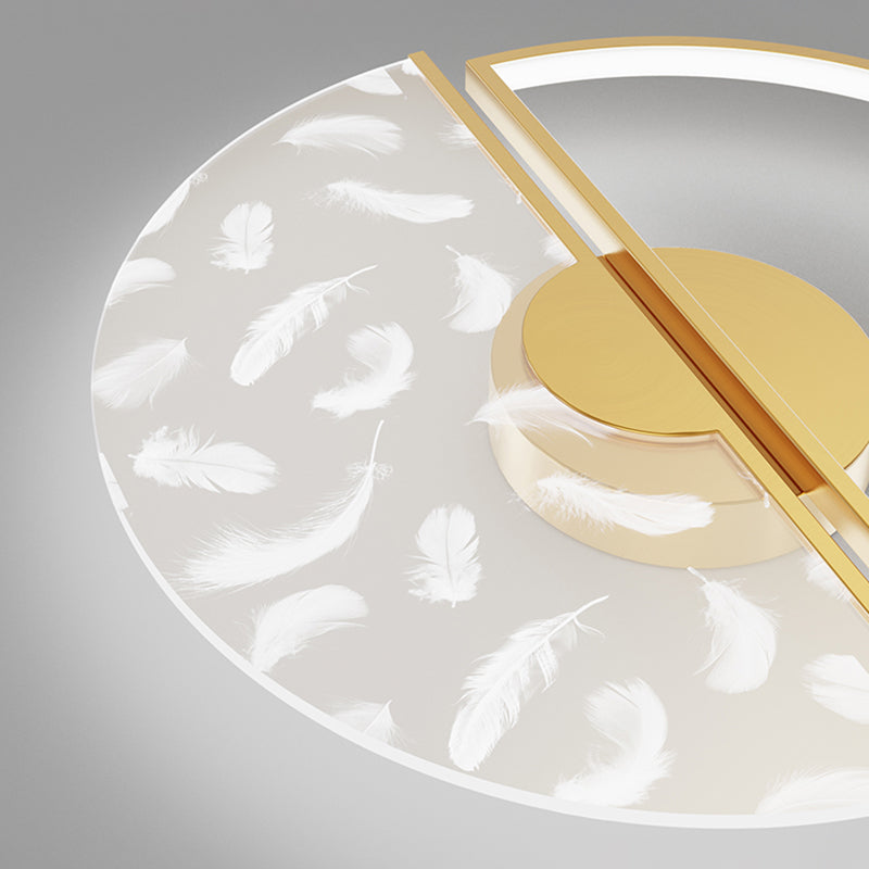 Aluminium Feather LED Flush Mount in Modern Creative Style Iron Ceiling Light with Acrylic Shade