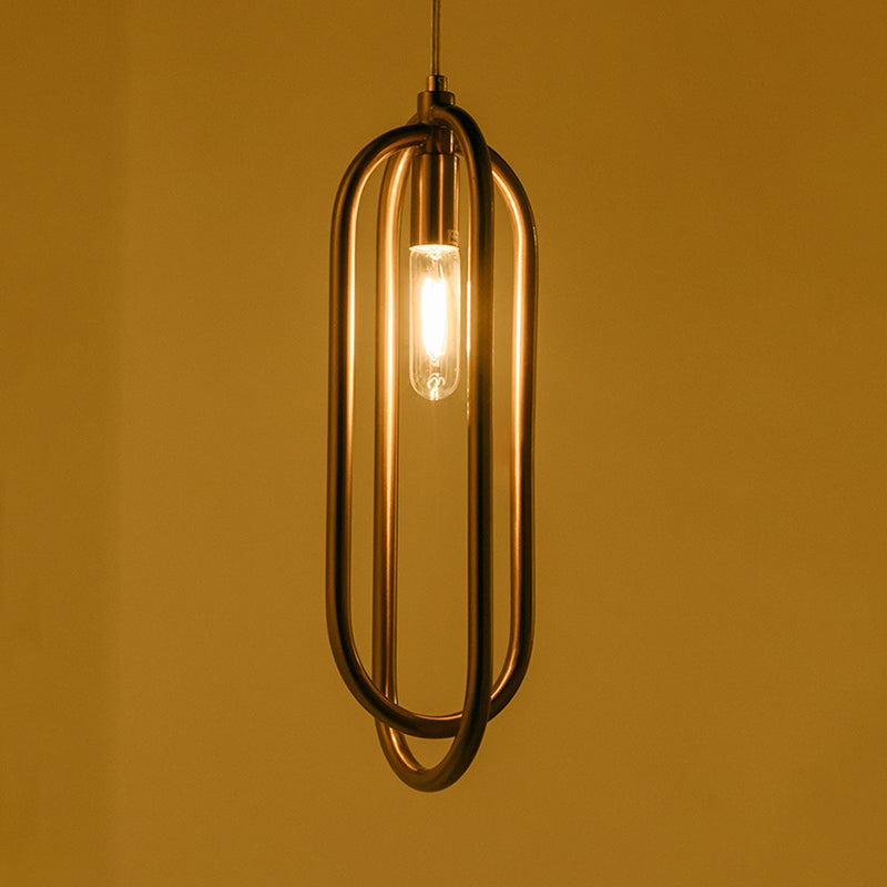 Messing Oval Ring Down Lighting Anhänger modern