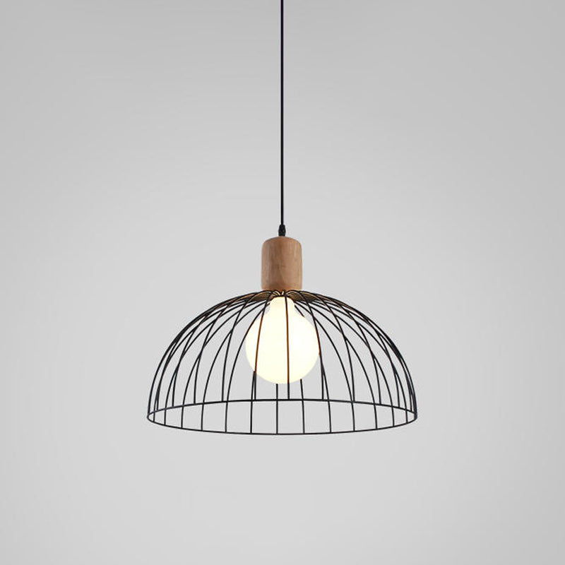 Kuppel Anhänger Beleuchtung Minimalist Metall 1 Kopf schwarzes Pendel Licht für Wohnzimmer