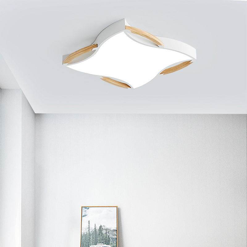 16"/19.5" Wide White Starfish Flush Lighting Modern LED Metal Close to Ceiling Lamp Fixture in White/Natural Light