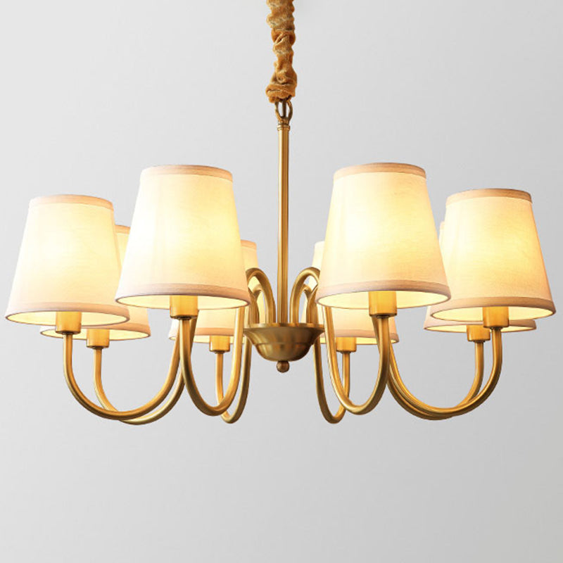 Gold Copper Pendant Light in Traditional Classic Style Flax Sputnik Hanging Light for Living Room