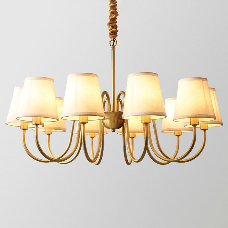 Gold Copper Pendant Light in Traditional Classic Style Flax Sputnik Hanging Light for Living Room