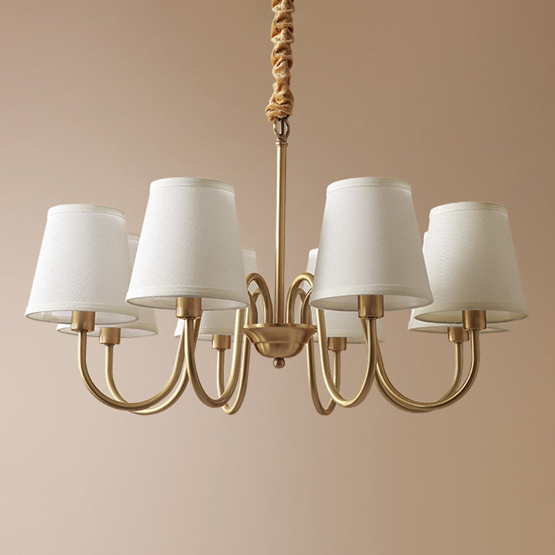 Gold Copper Pendant Light in Traditional Classic Style Flax Sputnik Hanging Light for Living Room