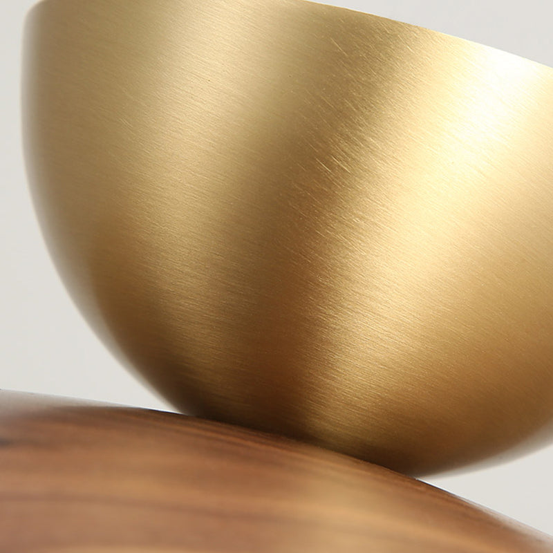 Plafonnier semi-encastré pour allée ombragée, éclairage moderne semi-encastré en bois, marron