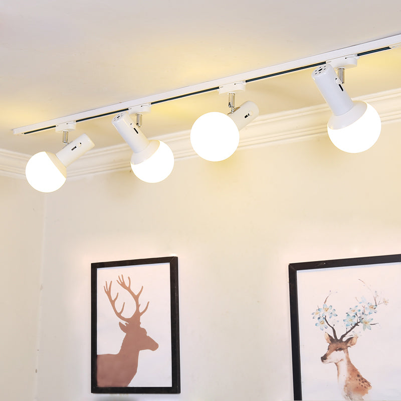 Linear Ceiling Flush Mount Light Minimalist Style Metal White Ceiling Mount Chandelier