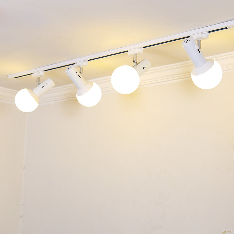 Linear Ceiling Flush Mount Light Minimalist Style Metal White Ceiling Mount Chandelier