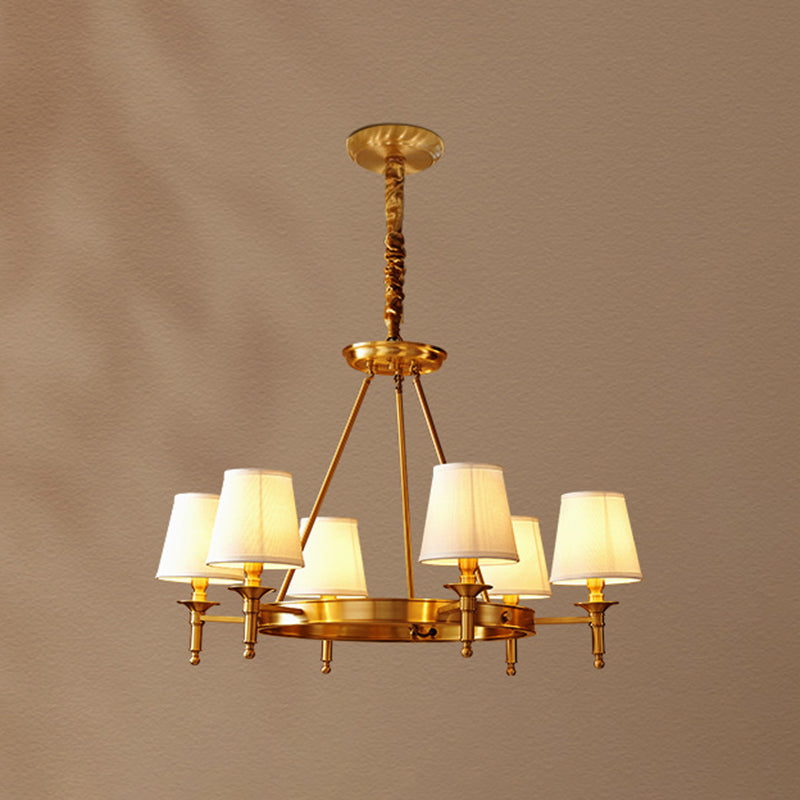 Gold Copper Pendant Light in Traditional Classic Style Fabrics Sputnik Hanging Light for Living Room
